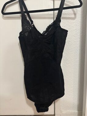 Vintage Mariee Black Lace Shapewear Bodysuit Teddy S/M 90’s Y2K